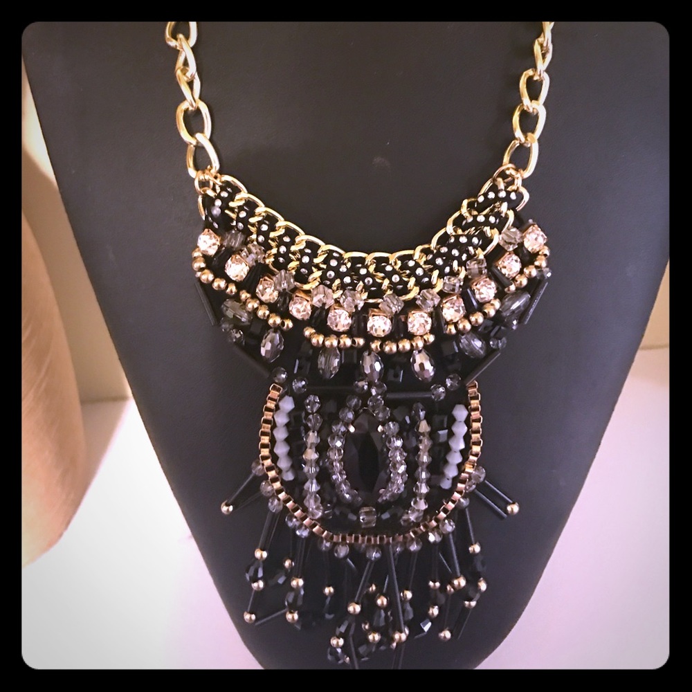 Black and Gold Statement Necklace